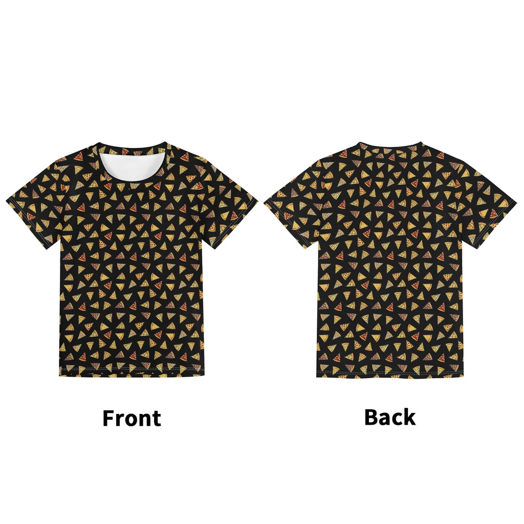 Pizza Slices Kids Loose Fit Short Sleeve T-Shirt Kid's Full Print T-shirt Food Printed Offshore