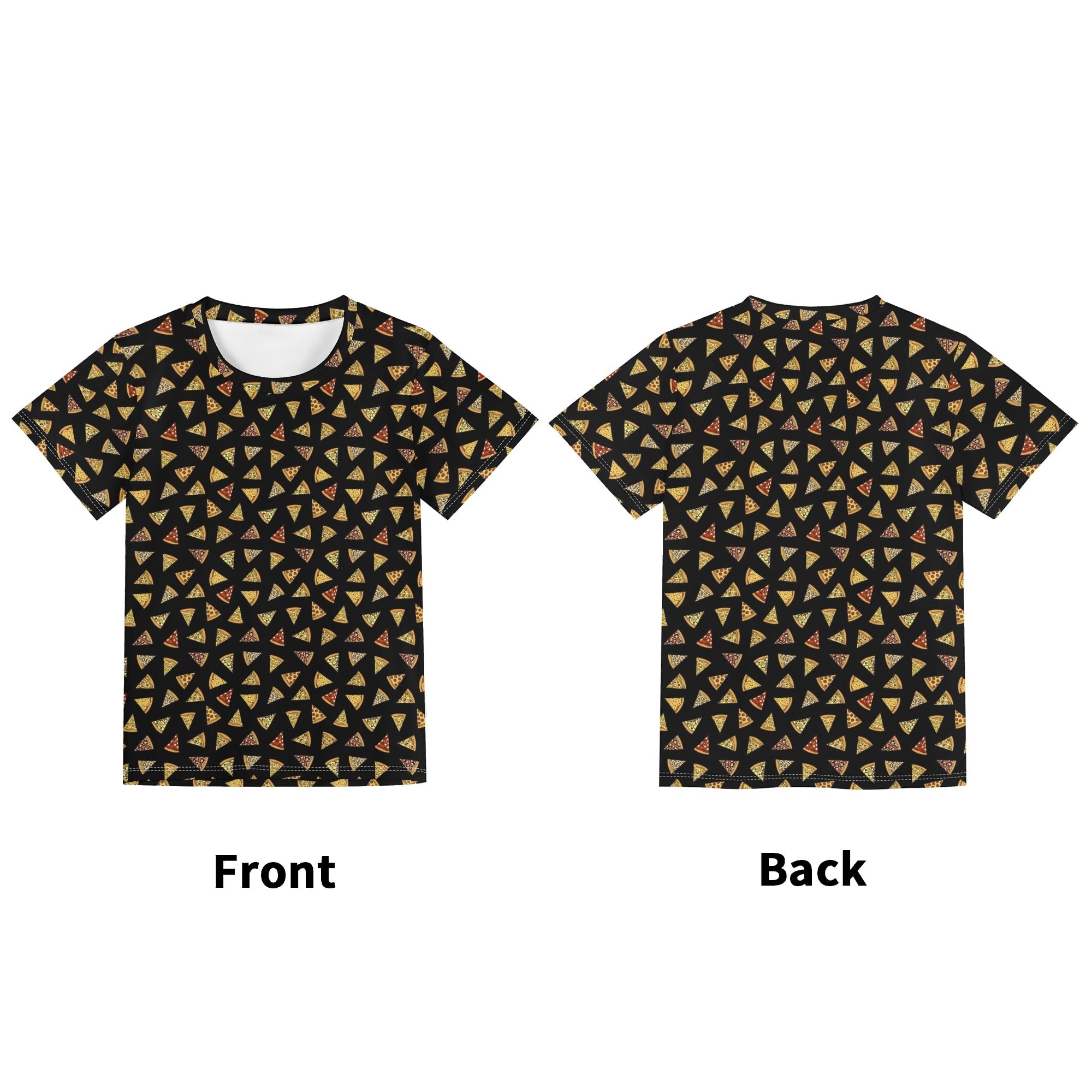 Pizza Slices Kids Loose Fit Short Sleeve T-Shirt Kid's Full Print T-shirt Food Printed Offshore