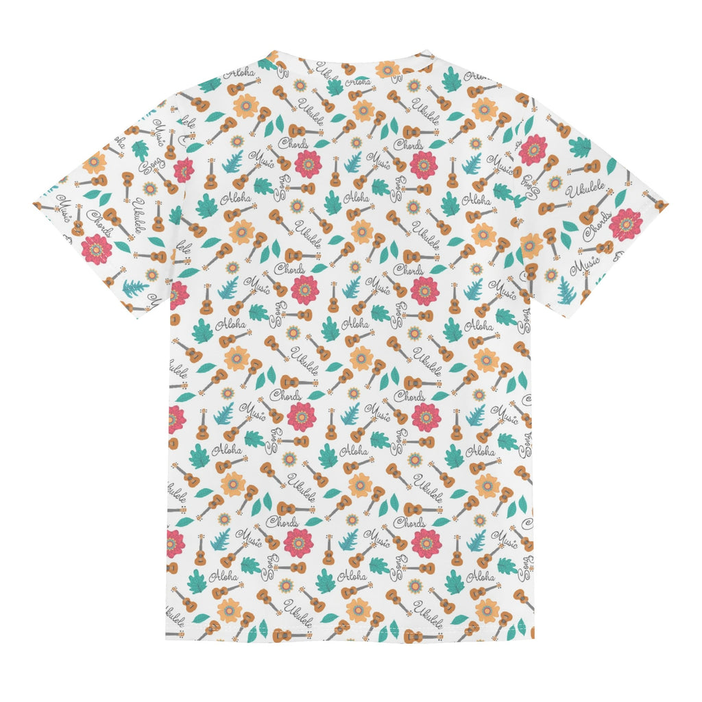 Ukulele Kids Loose Fit Short Sleeve T-Shirt Kid's Full Print T-shirt Music Printed Offshore
