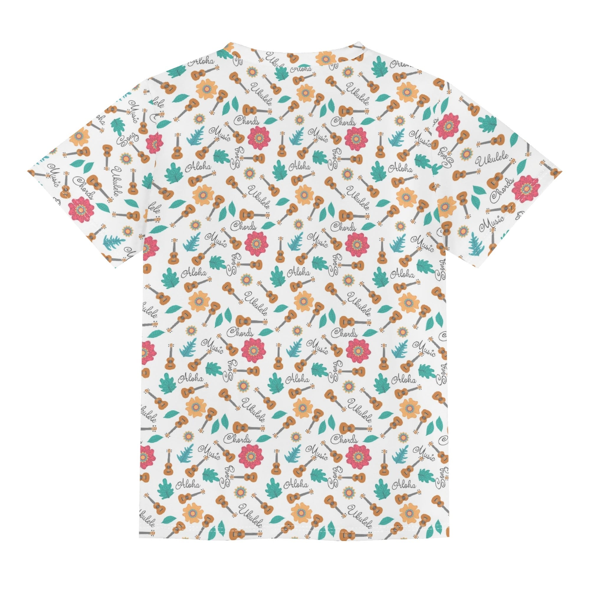 Ukulele Kids Loose Fit Short Sleeve T-Shirt Kid's Full Print T-shirt Music Printed Offshore