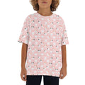 Pink Cats Kids Loose Fit Short Sleeve T-Shirt XL Kid's Full Print T-shirt animal Printed Offshore