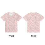 Pink Cats Kids Loose Fit Short Sleeve T-Shirt Kid's Full Print T-shirt animal Printed Offshore