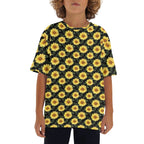 Painted Sunflower Kids Loose Fit Short Sleeve T-Shirt XL Kid's Full Print T-shirt Plants Printed Offshore