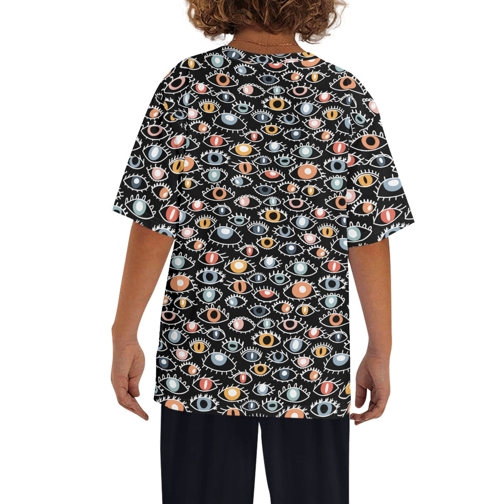 Eyes On Black Kids Loose Fit Short Sleeve T-Shirt Kid's Full Print T-shirt Printed Offshore