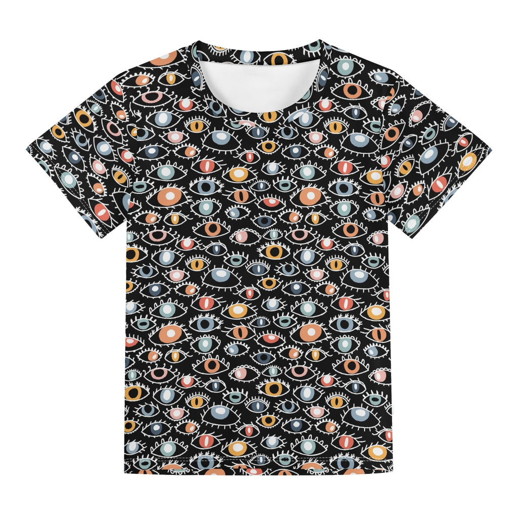 Eyes On Black Kids Loose Fit Short Sleeve T-Shirt Kid's Full Print T-shirt Printed Offshore