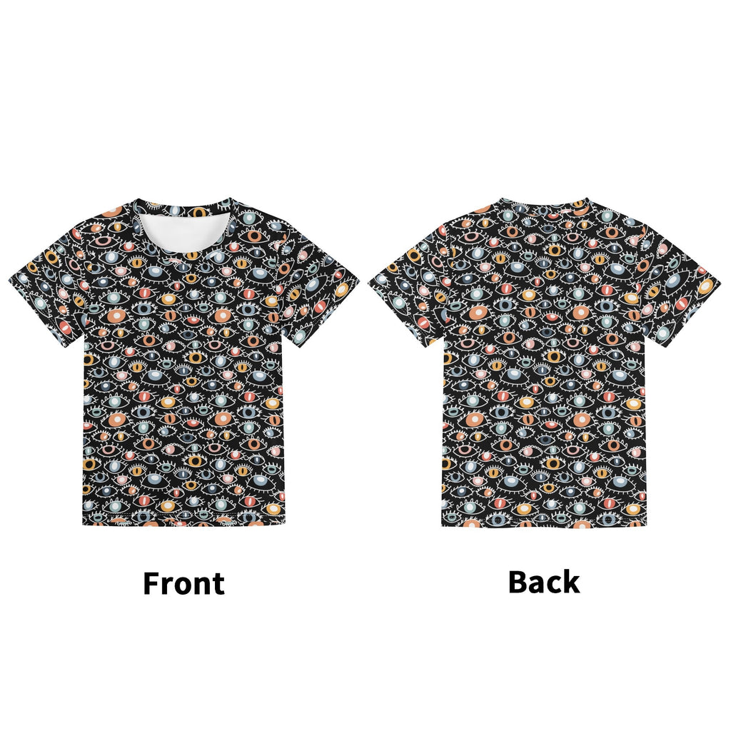 Eyes On Black Kids Loose Fit Short Sleeve T-Shirt Kid's Full Print T-shirt Printed Offshore