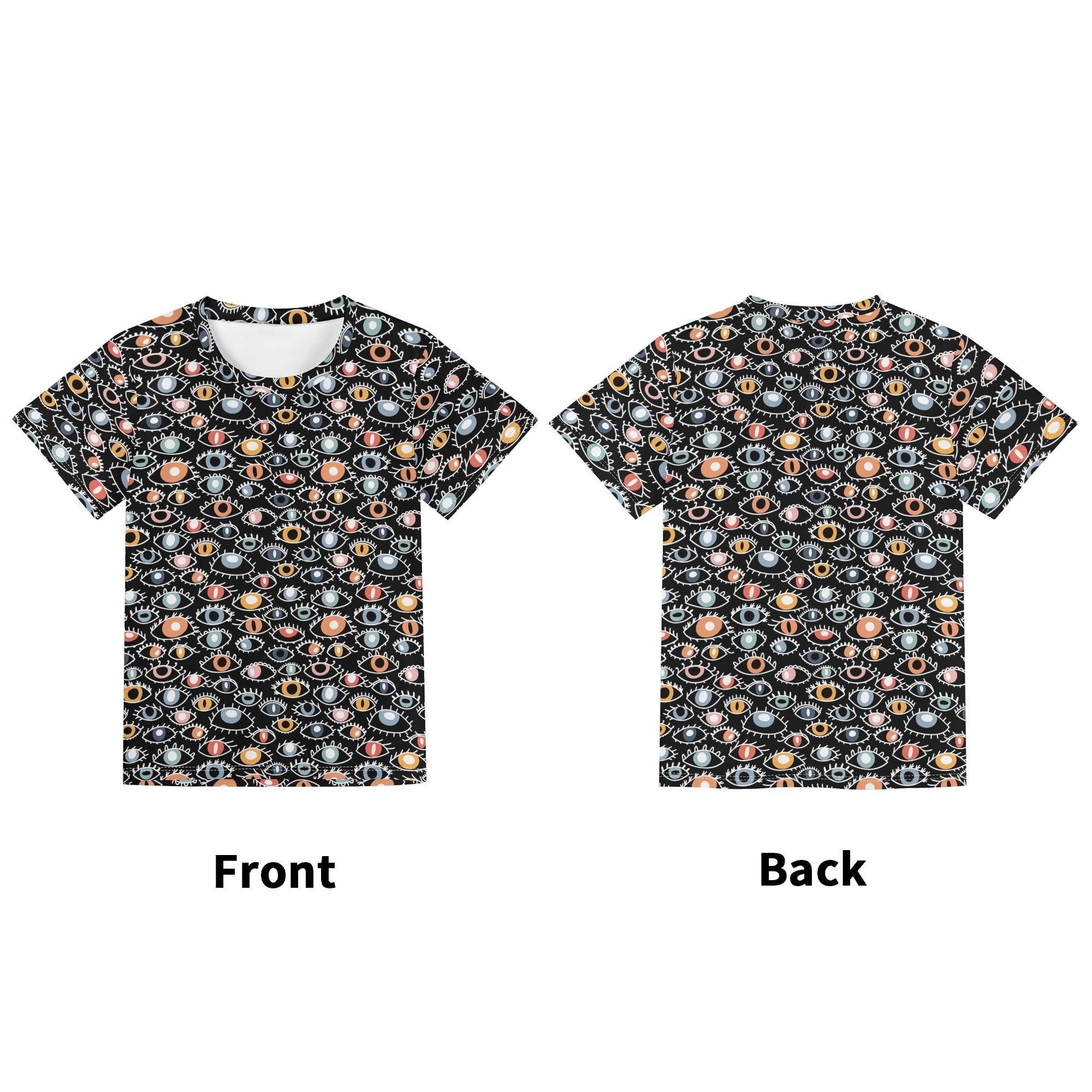 Eyes On Black Kids Loose Fit Short Sleeve T-Shirt Kid's Full Print T-shirt Printed Offshore