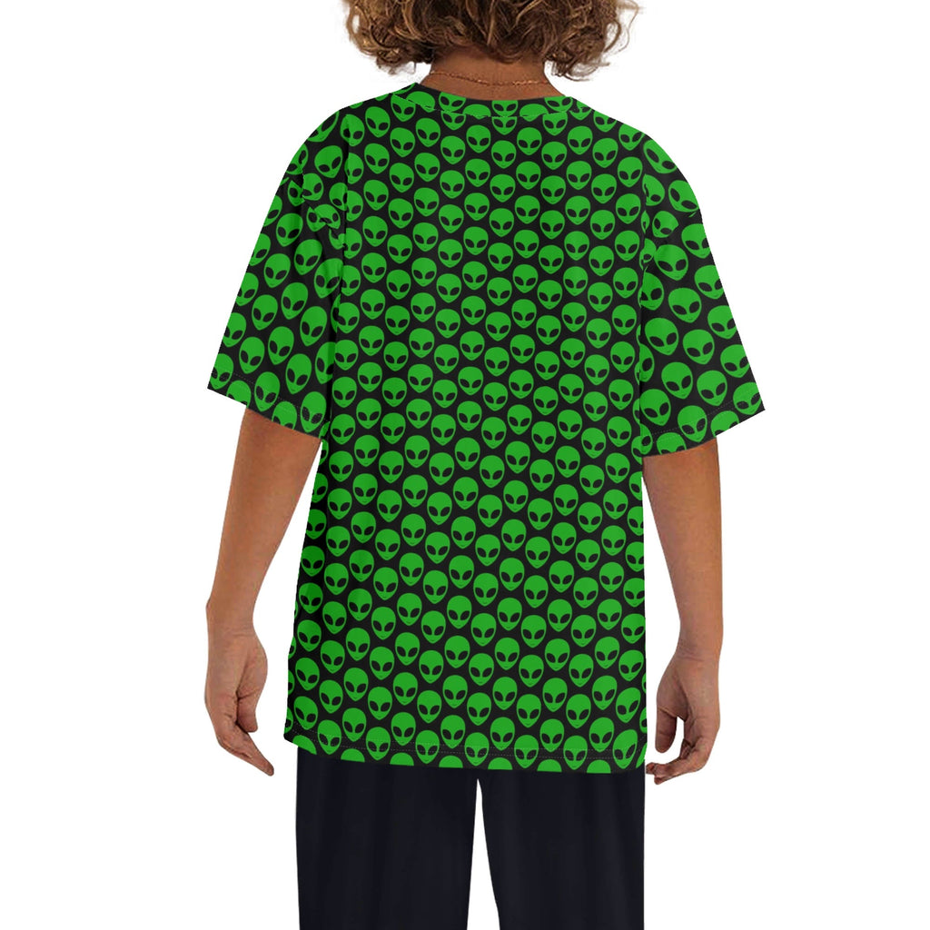 Aliens Kids Loose Fit Short Sleeve T-Shirt Kid's Full Print T-shirt Printed Offshore Sci Fi
