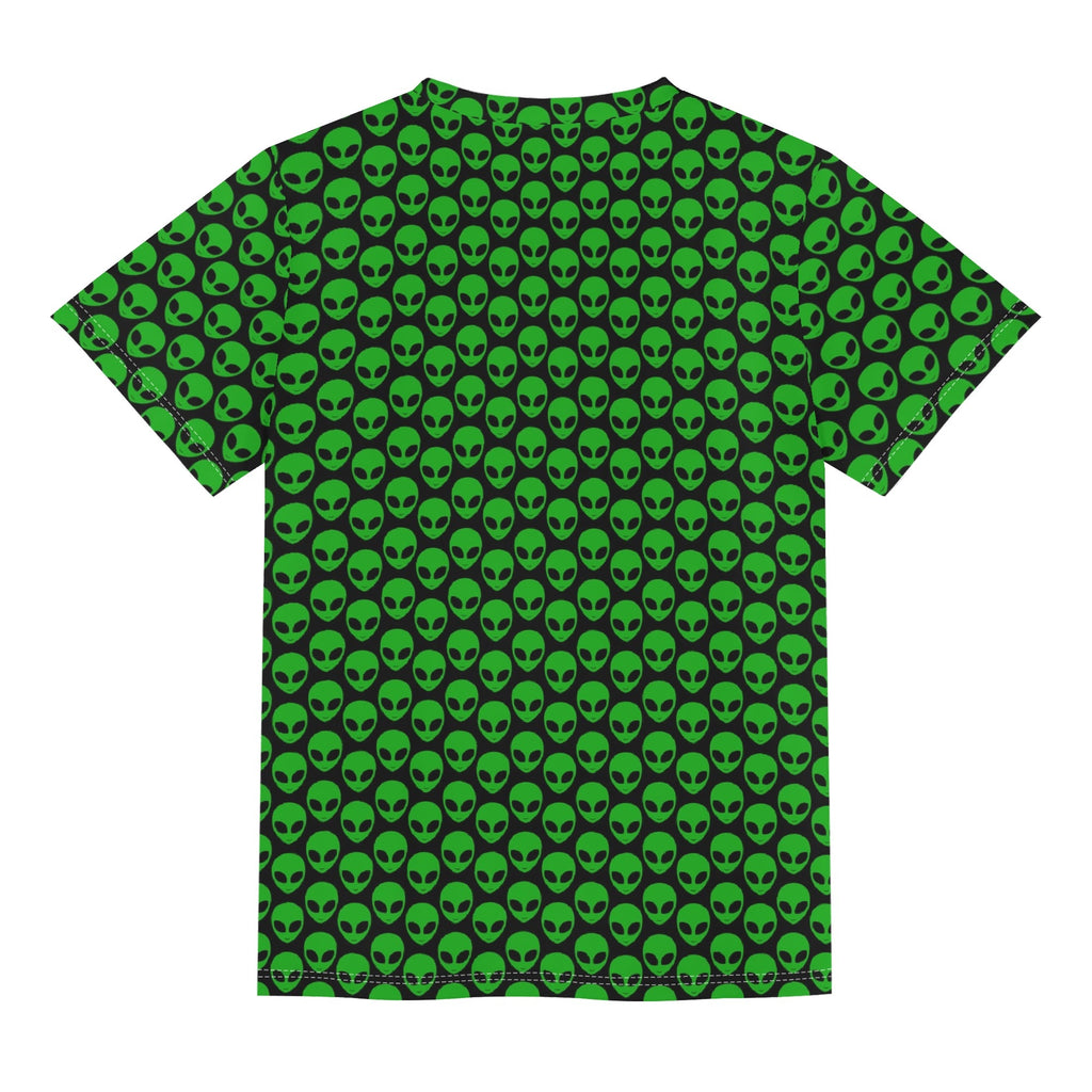 Aliens Kids Loose Fit Short Sleeve T-Shirt Kid's Full Print T-shirt Printed Offshore Sci Fi