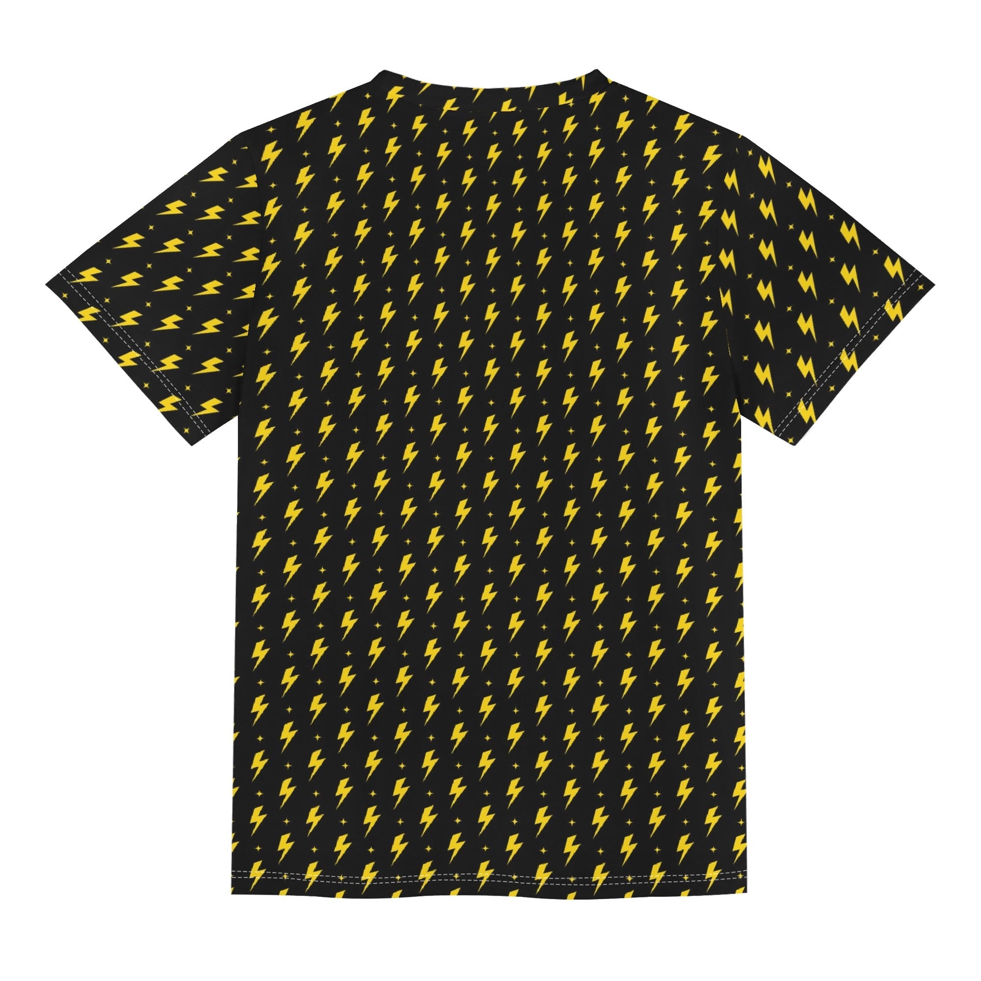Yellow Lightning Kids Loose Fit Short Sleeve T-Shirt Kid's Full Print T-shirt comic Printed Offshore