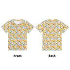 Retro Boho Flower Kids Loose Fit Short Sleeve T-Shirt Kid's Full Print T-shirt Plants Printed Offshore