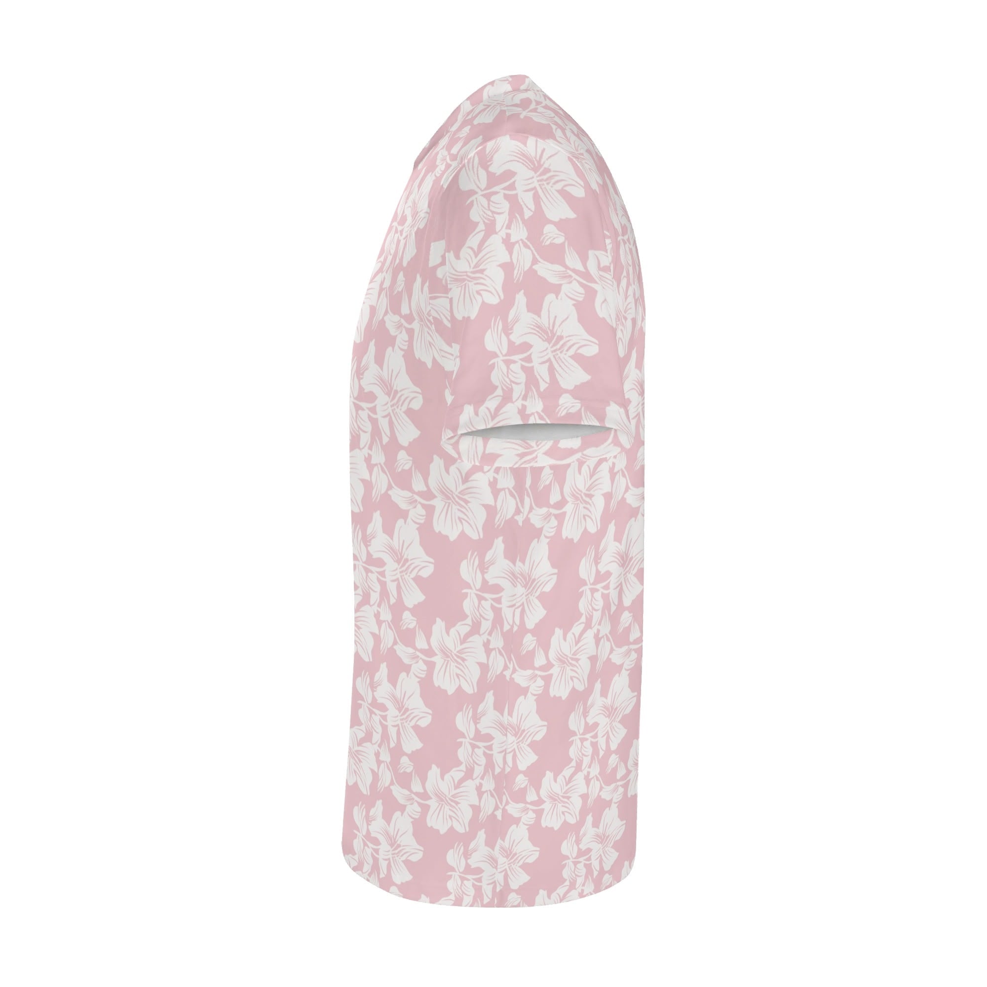Pink Hawaiian Floral Kids Loose Fit Short Sleeve T-Shirt Kid's Full Print T-shirt Plants Printed Offshore