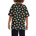 Colourful Cassette Tapes Kids Loose Fit Short Sleeve T-Shirt Kid's Full Print T-shirt Music Printed Offshore