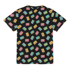 Colourful Cassette Tapes Kids Loose Fit Short Sleeve T-Shirt Kid's Full Print T-shirt Music Printed Offshore