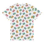 Colourful Cassette Tapes On White Kids Loose Fit Short Sleeve T-Shirt Kid's Full Print T-shirt Music Printed Offshore