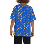 Cats In Space Kids Loose Fit Short Sleeve T-Shirt Kid's Full Print T-shirt animal Printed Offshore Space
