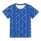 Cats In Space Kids Loose Fit Short Sleeve T-Shirt Kid's Full Print T-shirt animal Printed Offshore Space