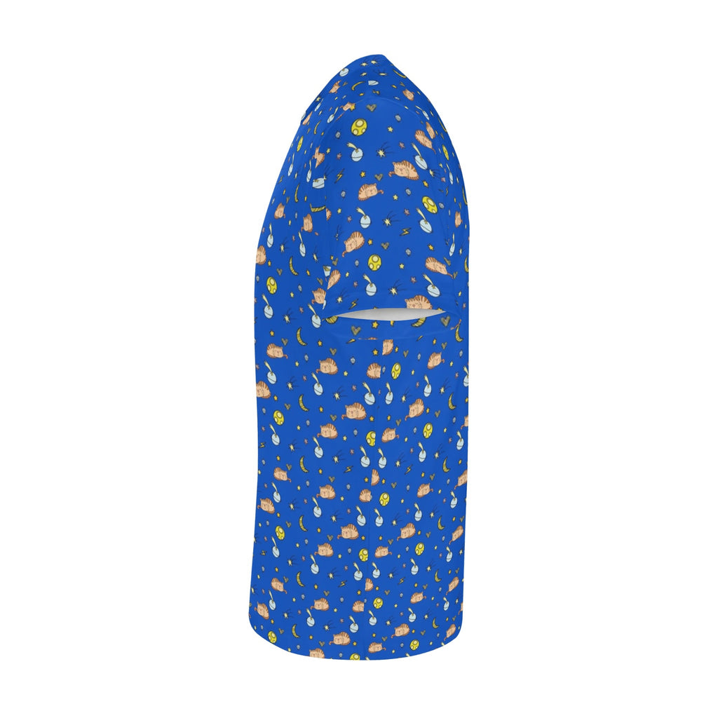Cats In Space Kids Loose Fit Short Sleeve T-Shirt Kid's Full Print T-shirt animal Printed Offshore Space