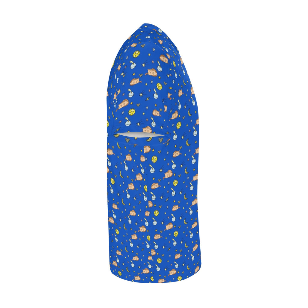 Cats In Space Kids Loose Fit Short Sleeve T-Shirt Kid's Full Print T-shirt animal Printed Offshore Space