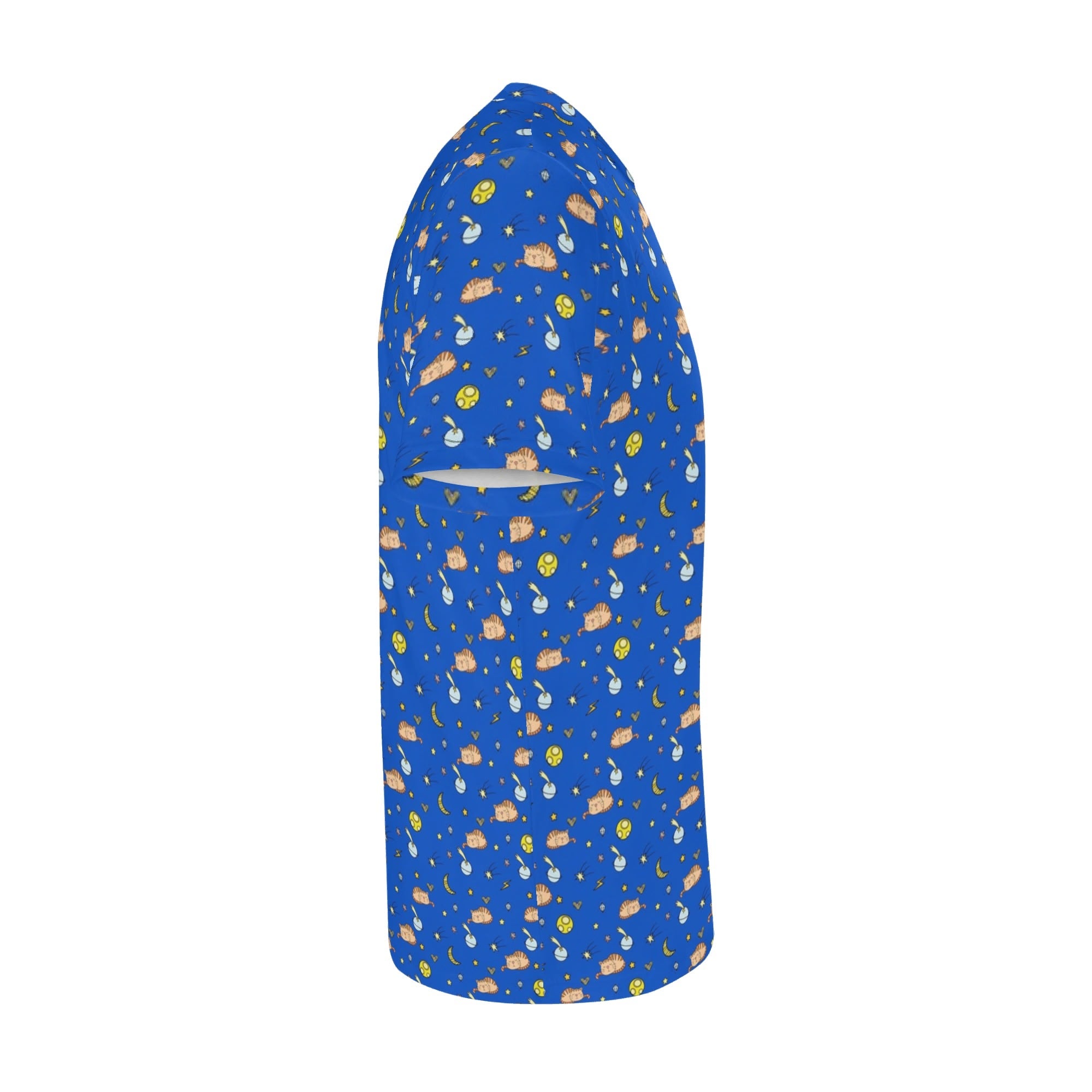 Cats In Space Kids Loose Fit Short Sleeve T-Shirt Kid's Full Print T-shirt animal Printed Offshore Space