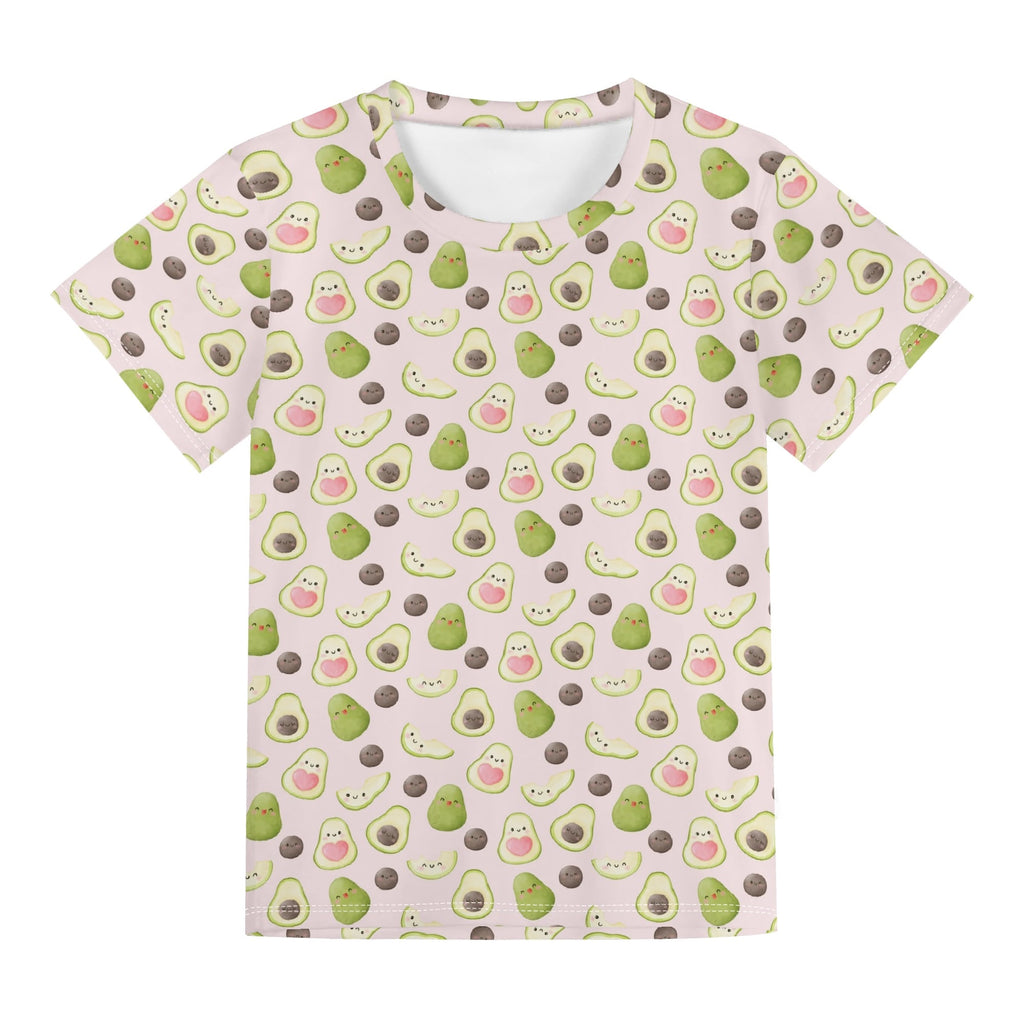 Avocado Love Kids Loose Fit Short Sleeve T-Shirt Kid's Full Print T-shirt Food Printed Offshore