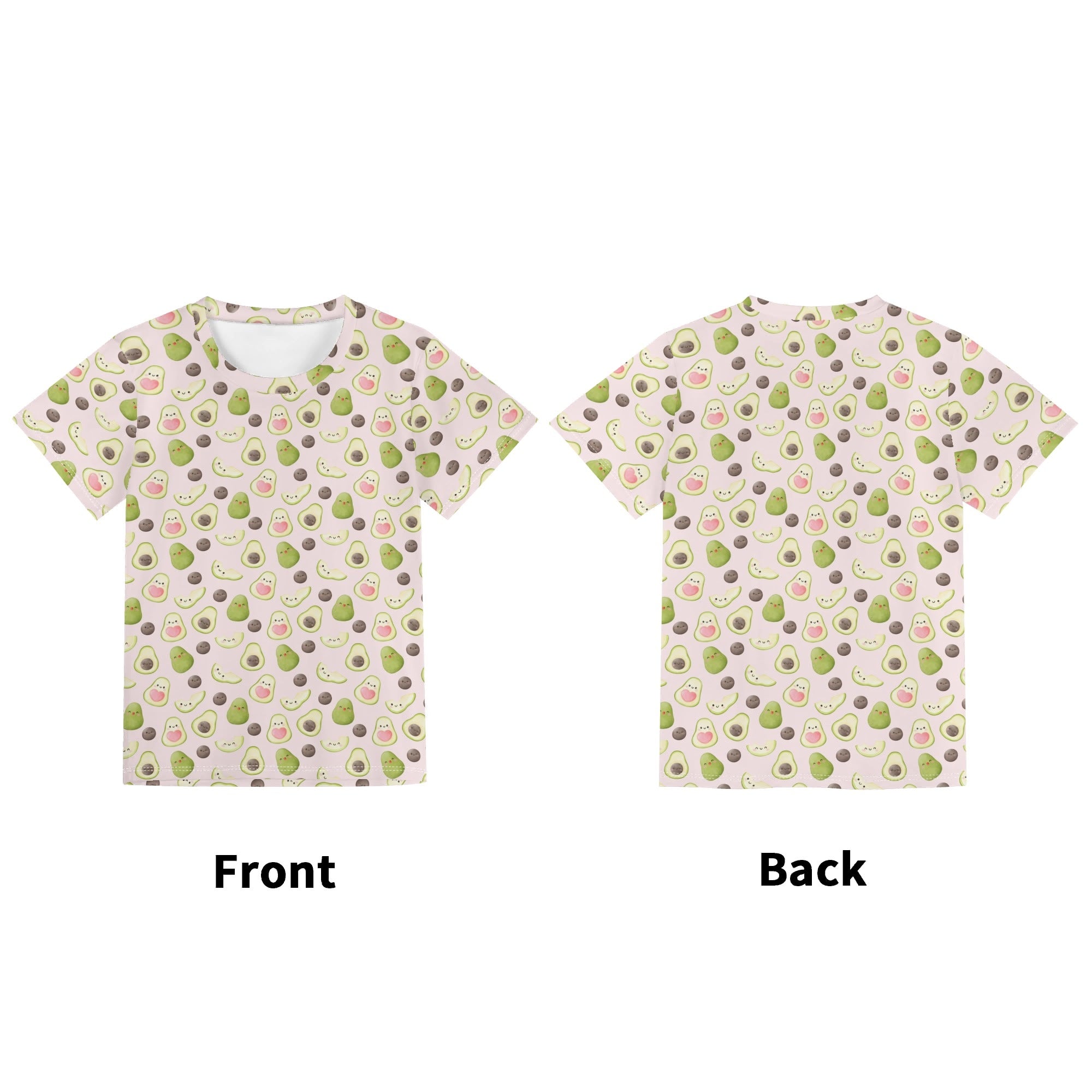 Avocado Love Kids Loose Fit Short Sleeve T-Shirt Kid's Full Print T-shirt Food Printed Offshore