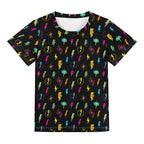 Fun Lightning Kids Loose Fit Short Sleeve T-Shirt Kid's Full Print T-shirt comic Printed Offshore