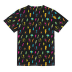 Fun Lightning Kids Loose Fit Short Sleeve T-Shirt Kid's Full Print T-shirt comic Printed Offshore