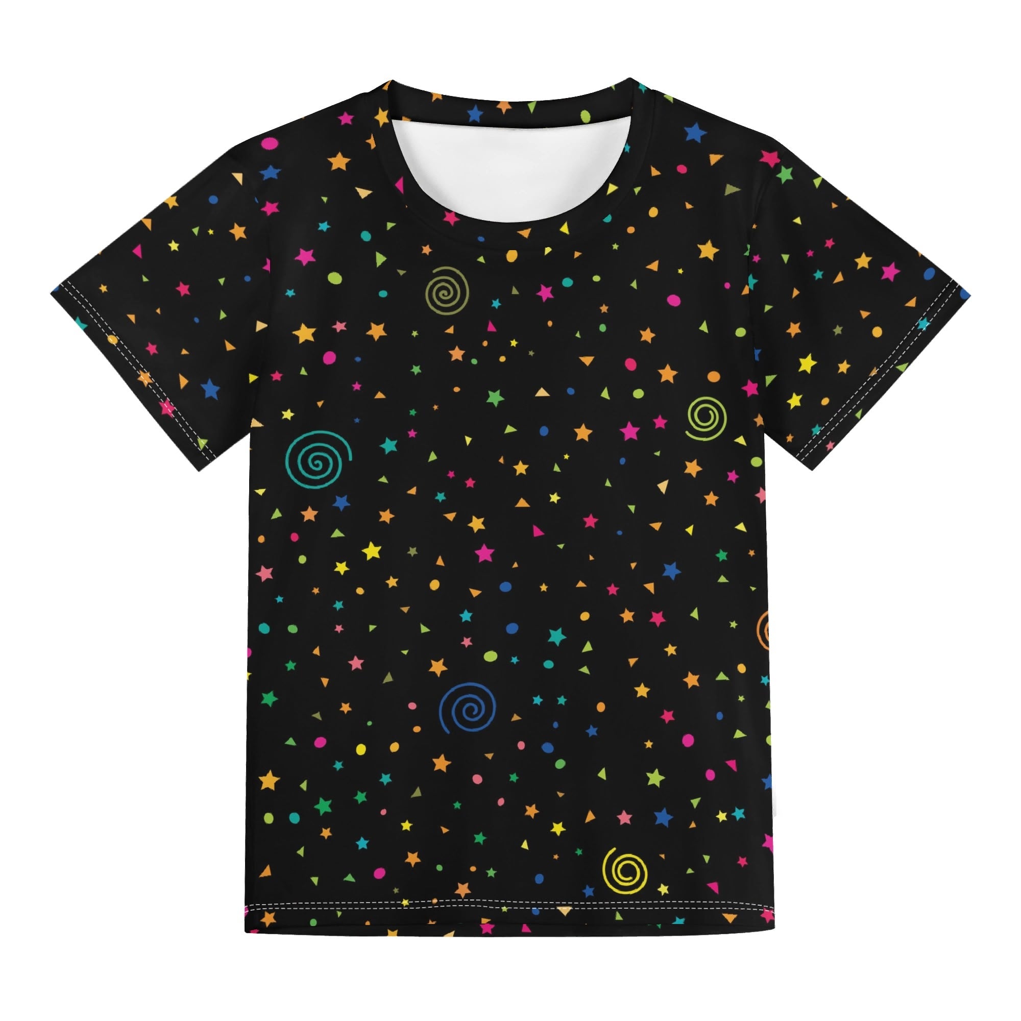 Stars And Swirls Kids Loose Fit Short Sleeve T-Shirt Kid's Full Print T-shirt Printed Offshore