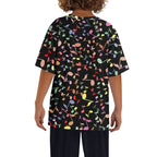 Quavers, Colourful Music Notes Kids Loose Fit Short Sleeve T-Shirt Kid's Full Print T-shirt Music Printed Offshore