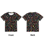 Quavers, Colourful Music Notes Kids Loose Fit Short Sleeve T-Shirt Kid's Full Print T-shirt Music Printed Offshore