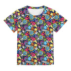 Sticker Music Kids Loose Fit Short Sleeve T-Shirt Kid's Full Print T-shirt Music Printed Offshore