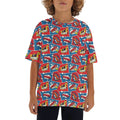 Comic Book Cells Kids Loose Fit Short Sleeve T-Shirt XL Kid's Full Print T-shirt comic Printed Offshore