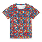 Comic Book Cells Kids Loose Fit Short Sleeve T-Shirt Kid's Full Print T-shirt comic Printed Offshore