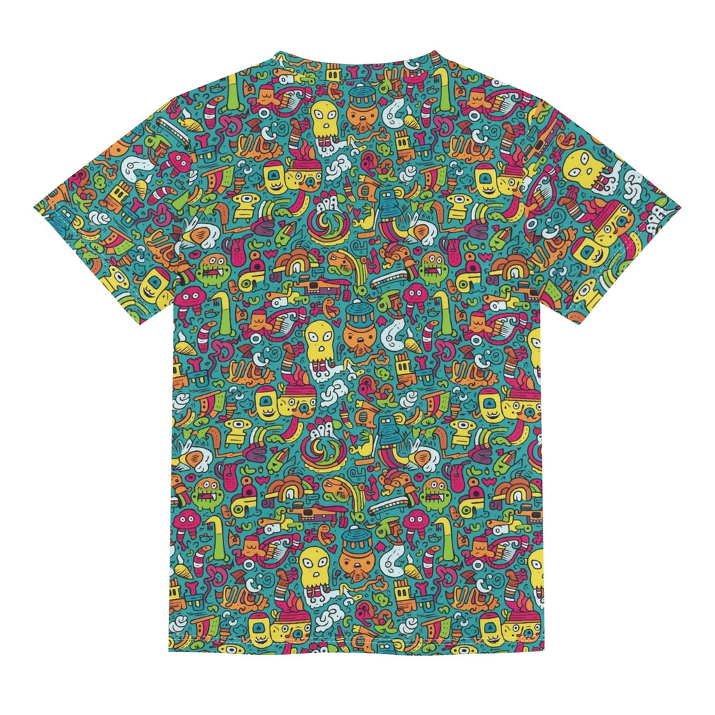 Crazy Characters Kids Loose Fit Short Sleeve T-Shirt Kid's Full Print T-shirt Printed Offshore Sci Fi