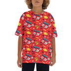 Comic Book Red Kids Loose Fit Short Sleeve T-Shirt XL Kid's Full Print T-shirt comic Printed Offshore