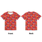 Comic Book Red Kids Loose Fit Short Sleeve T-Shirt Kid's Full Print T-shirt comic Printed Offshore