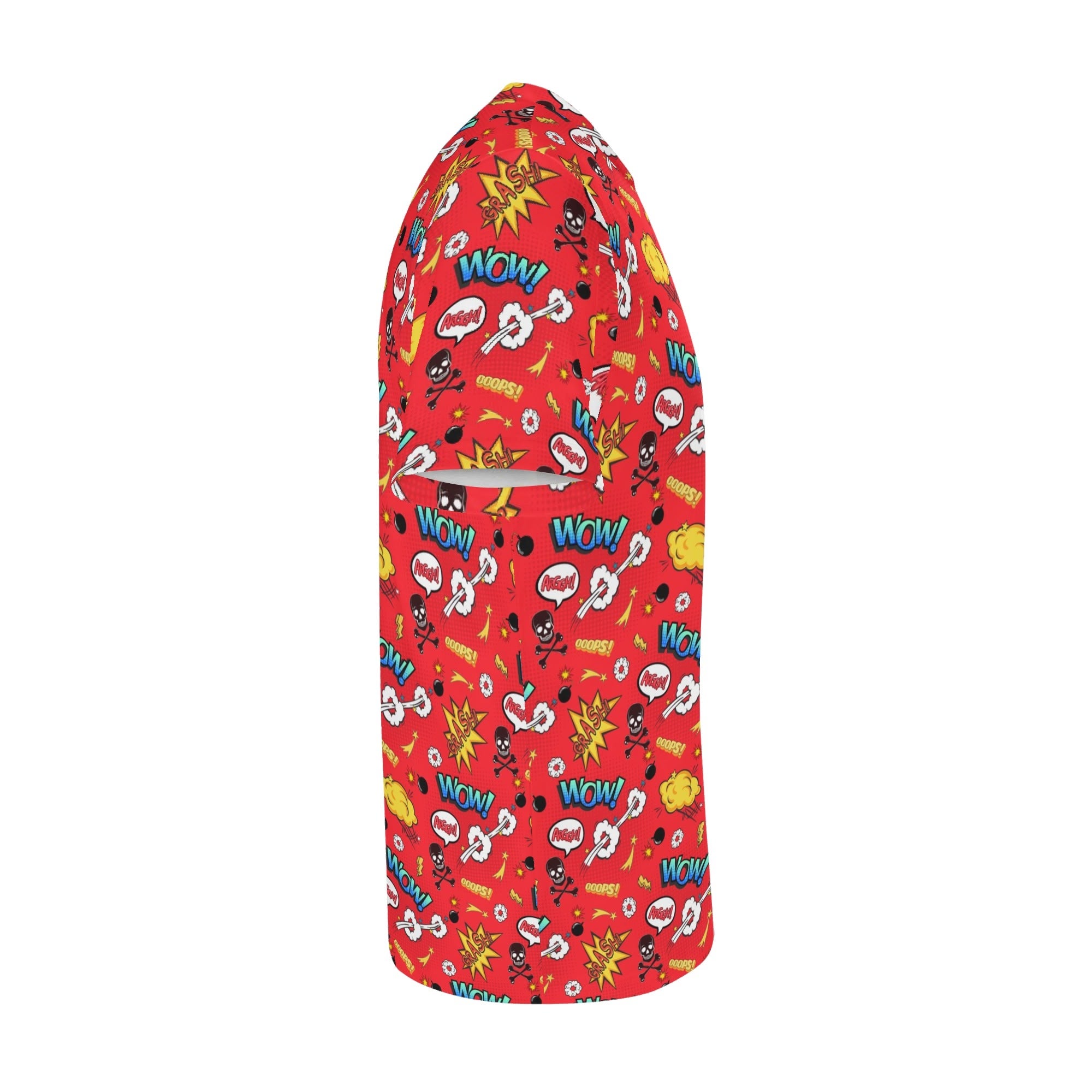 Comic Book Red Kids Loose Fit Short Sleeve T-Shirt Kid's Full Print T-shirt comic Printed Offshore