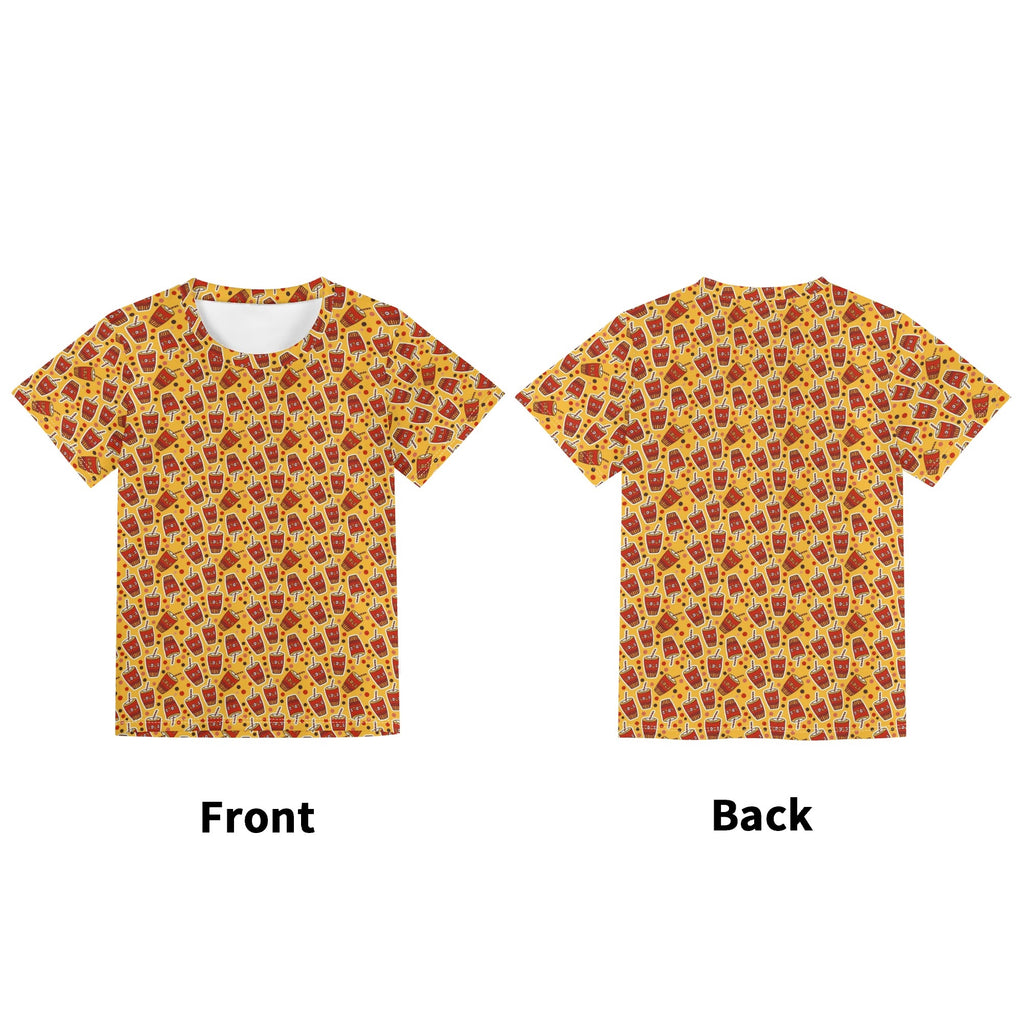 Cola Kids Loose Fit Short Sleeve T-Shirt Kid's Full Print T-shirt Food Printed Offshore