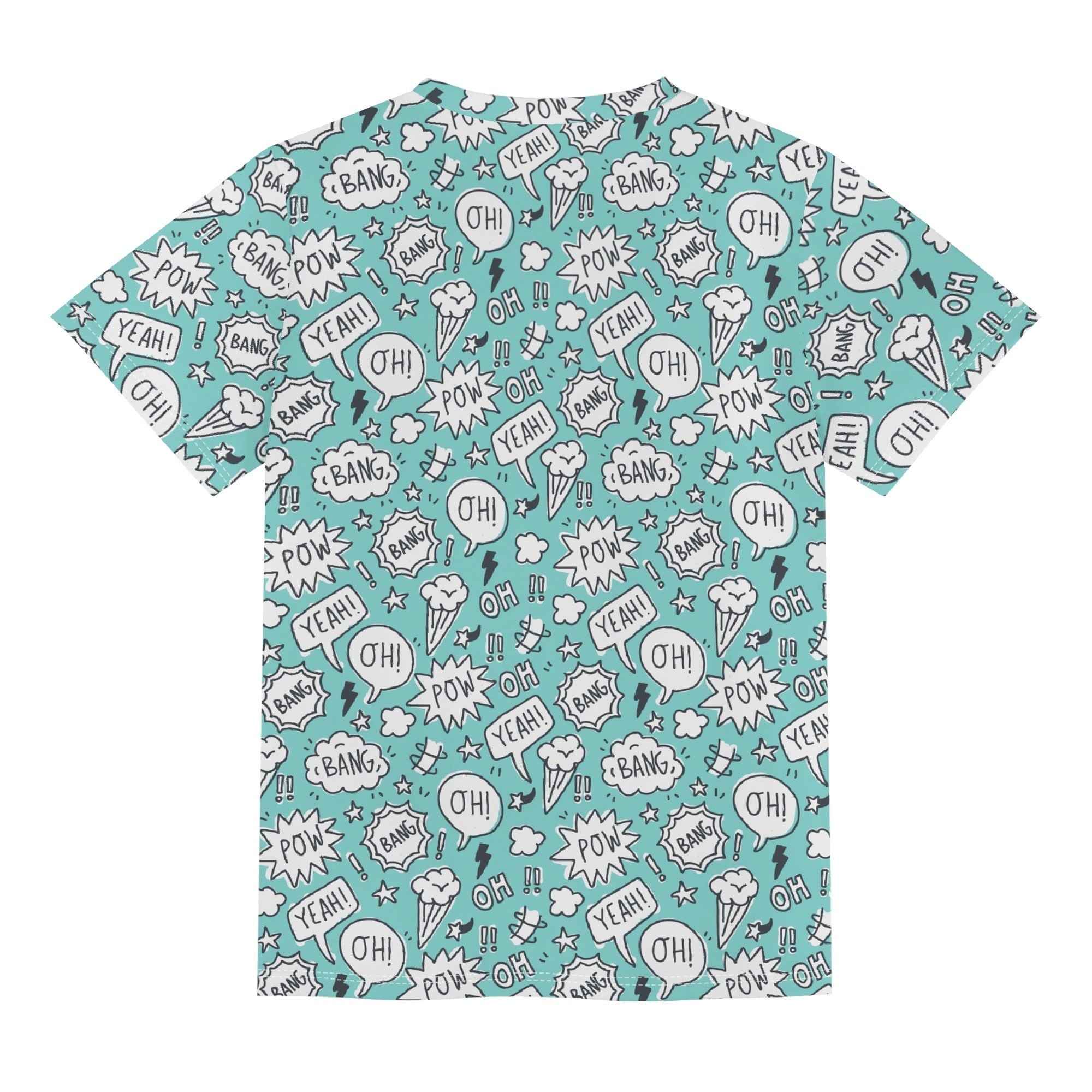Comic Book Speech Bubbles Kids Loose Fit Short Sleeve T-Shirt Kid's Full Print T-shirt comic Printed Offshore