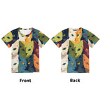 Cats Kids Loose Fit Short Sleeve T-Shirt Kid's Full Print T-shirt animal Printed Offshore
