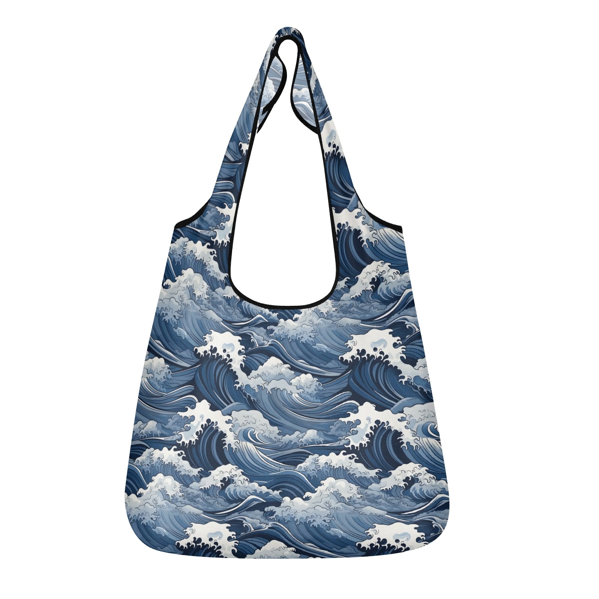 Japanese Waves 3 Pack of Foldable Shopping Bags Default Title 3-Pack Shopping Bags Ocean Printed Offshore