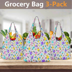 80s Grid 3 Pack of Foldable Shopping Bags 3-Pack Shopping Bags Printed Offshore Retro