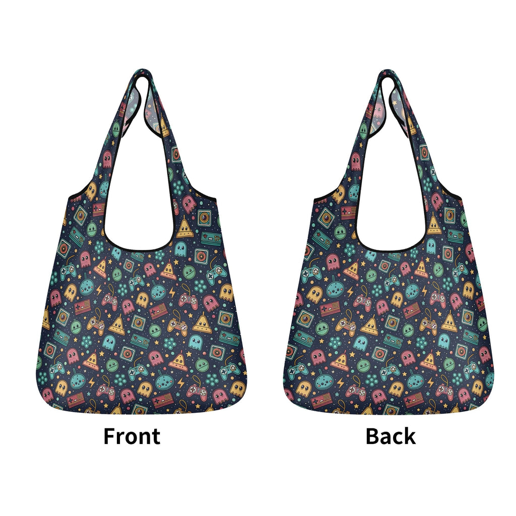 Video Game 3 Pack of Foldable Shopping Bags 3-Pack Shopping Bags Games Printed Offshore Retro