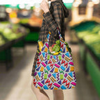 Graphic 80s 3 Pack of Foldable Shopping Bags 3-Pack Shopping Bags Printed Offshore Retro