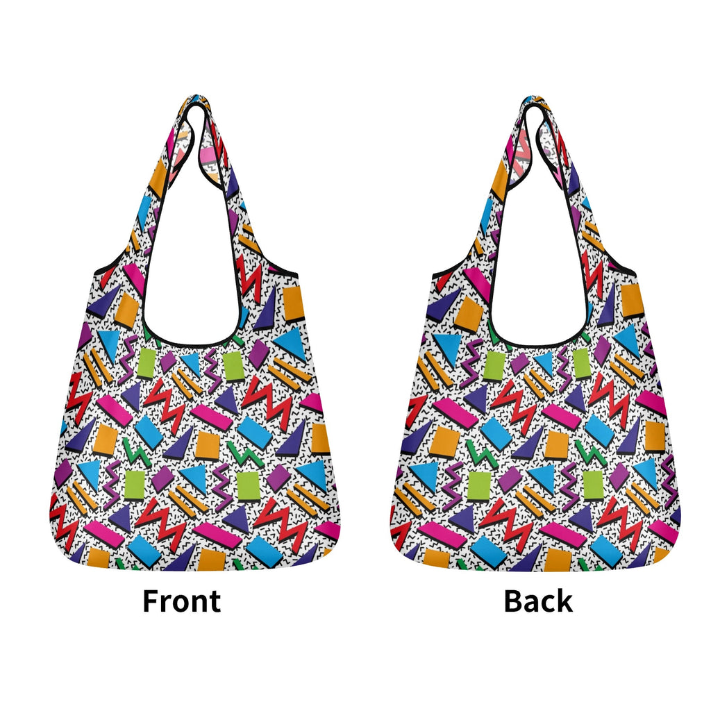 Graphic 80s 3 Pack of Foldable Shopping Bags 3-Pack Shopping Bags Printed Offshore Retro