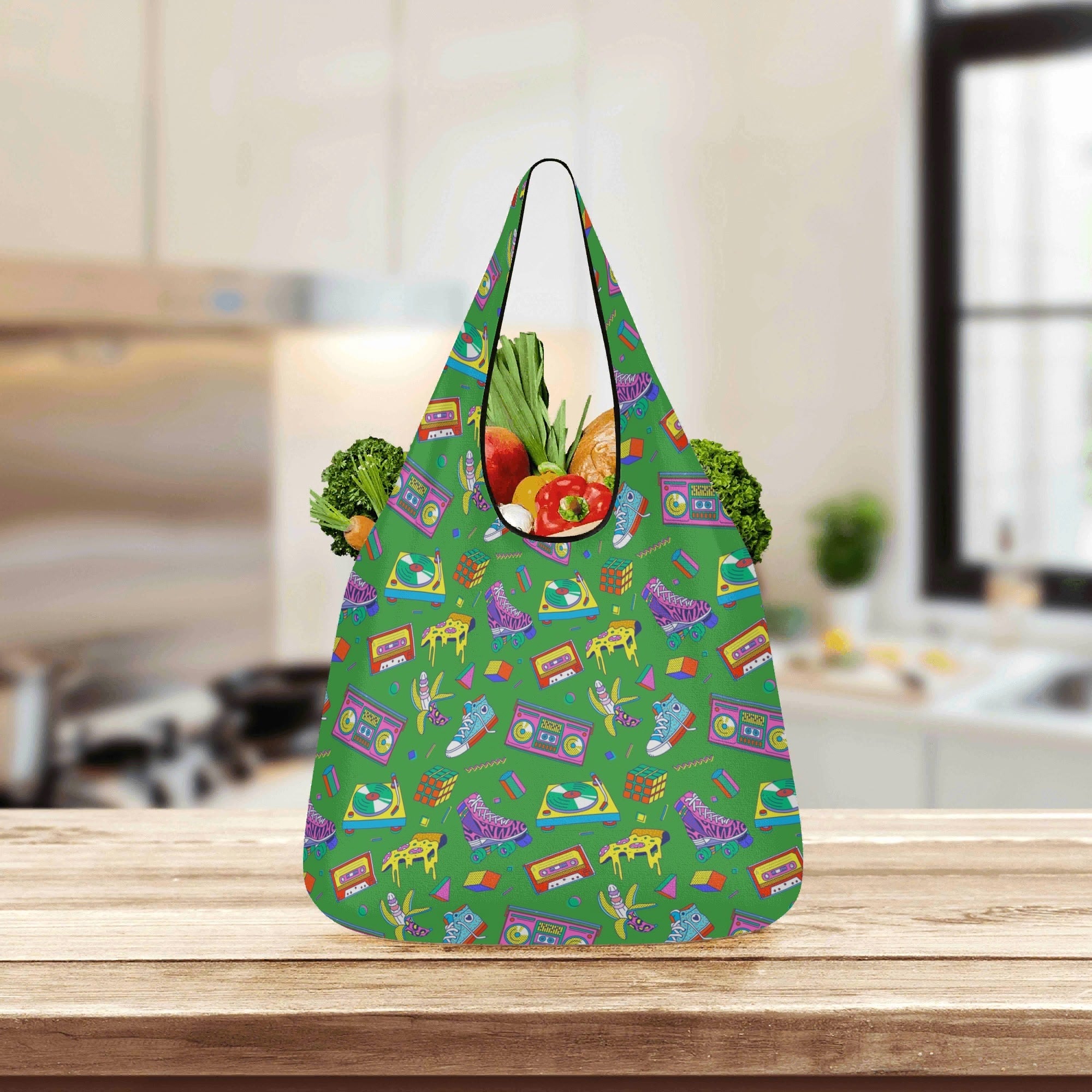 Bright 80s - 3 Pack of Foldable Shopping Bags 3-Pack Shopping Bags Printed Offshore Retro
