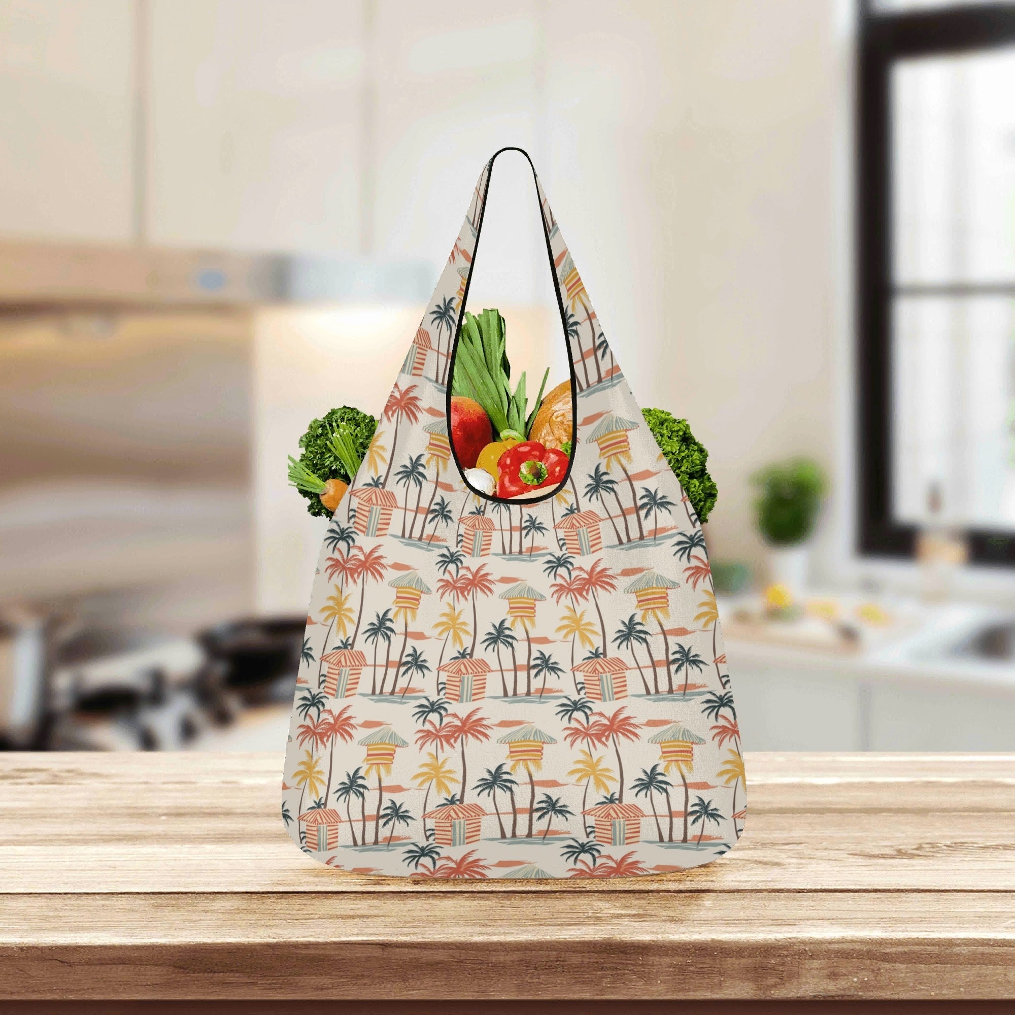 Beach Shack 3 Pack of Foldable Shopping Bags 3-Pack Shopping Bags Printed Offshore Surf