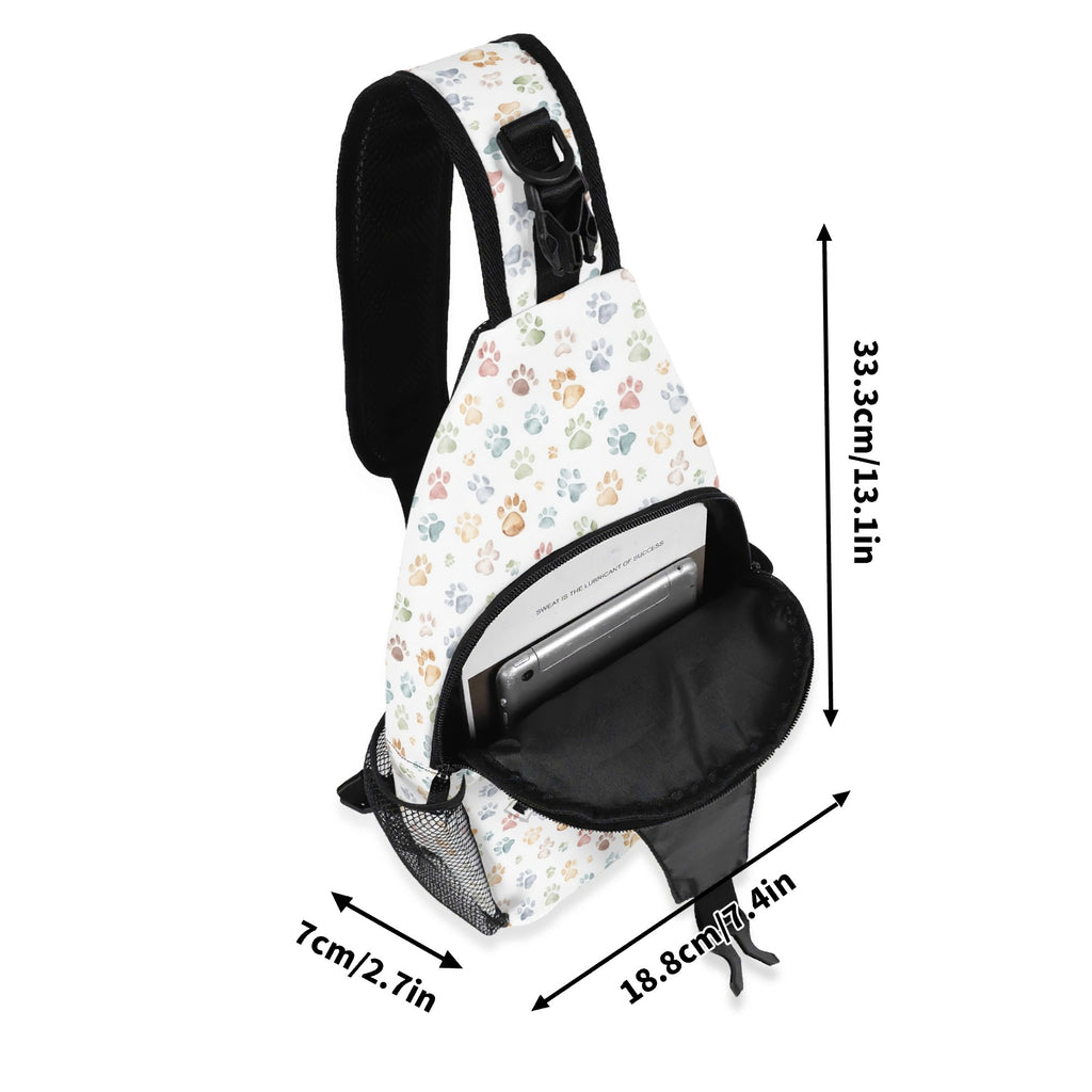 Paw Print Chest Crossbody Bag with Adjustable Strap Chest Crossbody Bag animal Printed Offshore