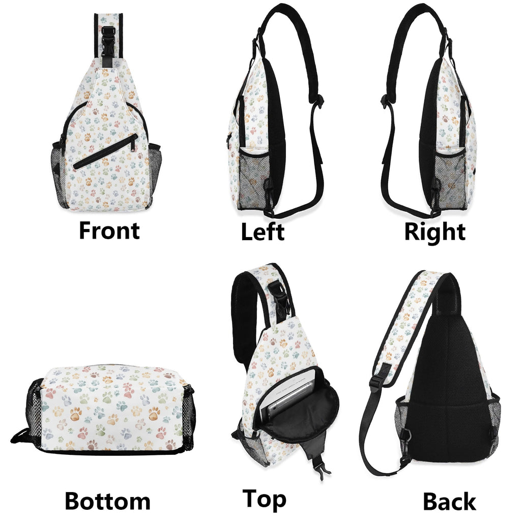 Paw Print Chest Crossbody Bag with Adjustable Strap Chest Crossbody Bag animal Printed Offshore